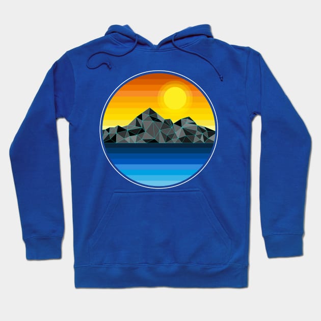 Synthwave Inspired Lakeside Mountain Grayscale Hoodie by Brobocop